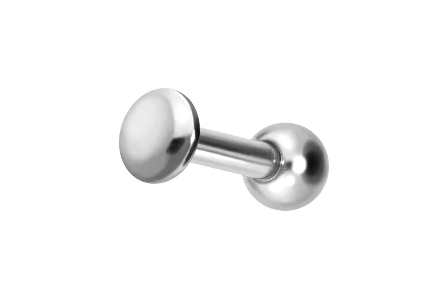 Titan Ohrpiercing mit Innengewinde FLACH